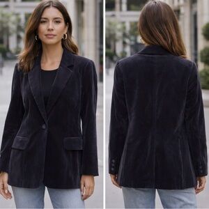 FRAME velvet Womens Classic Blazer size 10 gray black